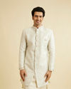 Smoke Grey Floral Vine Patterned Indo Western Set